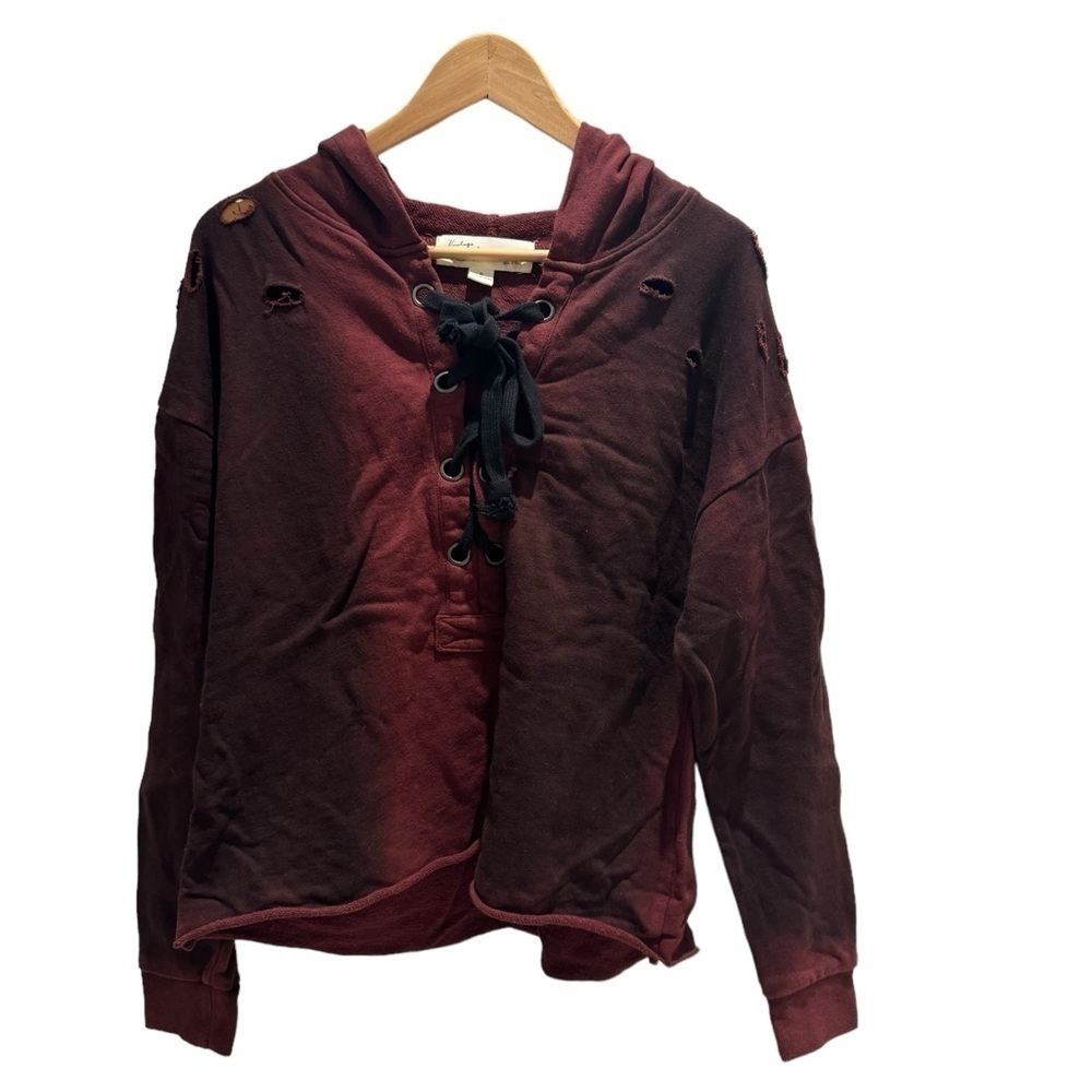 VINTAGE HAVANA distressed hooded sweatshirt - size S